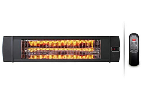 Calefactor por infrarrojos para terraza, 230 V, 2000 W, color negro