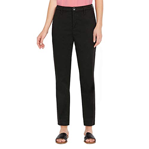 Nautica Ladies Soft Cotton/Tencel Stretch Ankle Pant Trouser (Black 10/30)