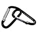 Bloepum 10x Hiking Spring Loaded 4mm Dia Black Aluminum Alloy Carabiner Hooks