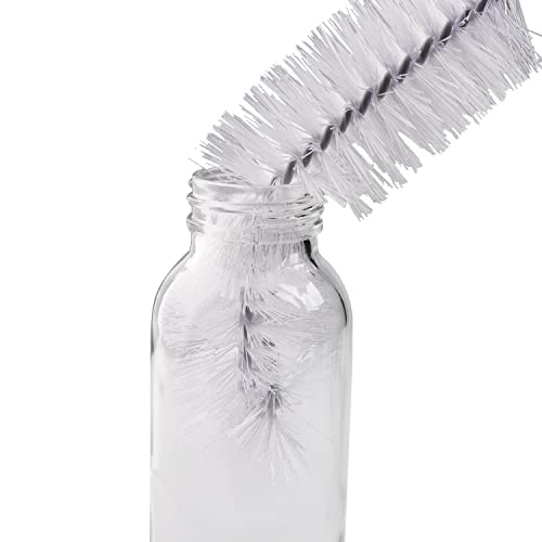 Image of Long Bottle Brush, 17 in Bendable Cleaner Brushes for Cleaning Neck Beer Bottles, Wine, Baby Bottles, Water Bottles, Tumblers, Flask, Bird Feeder, Vase, Pipes and Brewing Supplies Black + White /2Pack