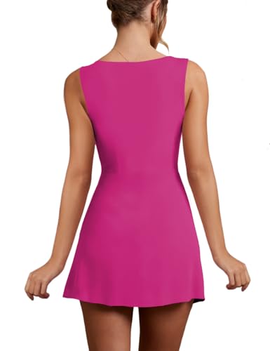 Image of Women's Sexy Sleeveless Square Neck Bodycon Ruched Split Party Club Mini Tank Short Dress