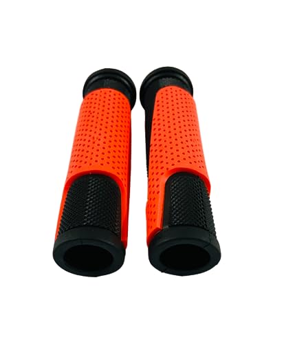 Image of Senior Cycle Handle Grip for 24-29 Inch Bicycle Dual Color Soft Rubber Non Toxic Anti-Slip MTB /City Bicycle Handle Grip Length 13cm Multicolor (Black-Orange)