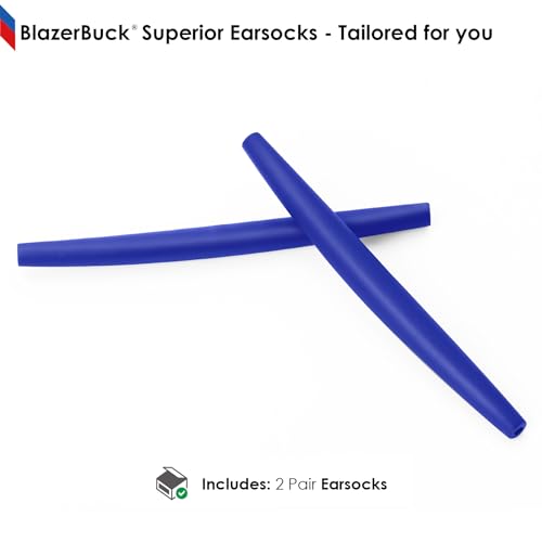 Image of BLAZERBUCK Replacement Temple Sleeves Ear Socks for Oakley Whisker /Juliet /A Wire Sunglass - Black + Blue