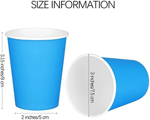 ADXCO 72 Pieces Paper Cups 9 Ounces Party Cups for Cold Drinks Multicolor Drinking Cups for DIY Birthday Holiday Party, 6 Colors