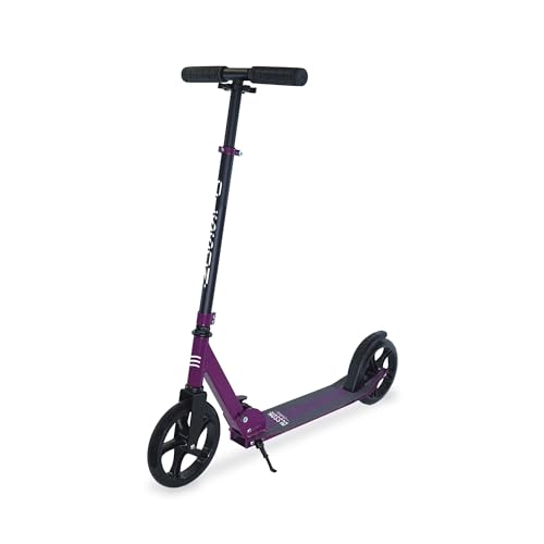 OLSSON Patinete niño - Manillar Giro 360º - Altura Regulable (77-98CM) - Chasis Ligero y Resistente 50% Aluminio/Acero - Plegable - Ruedas 200MM PU - Rodamientos ABEC 9 - Freno pie (HOPP Morado)