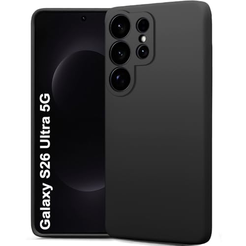 Image of TheGiftKart for Samsung S26 Ultra Case, Liquid Silicone Cover, Soft Micro-Fibre Lining Inside, Raised Edges for Camera & Screen Protection, Shockproof Galaxy S26 Ultra Back Cover (Silicone, Black)