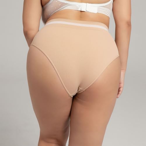 Calcinha feminina hipster de algodão regular e plus size sem costura, roupa íntima feminina de cintu