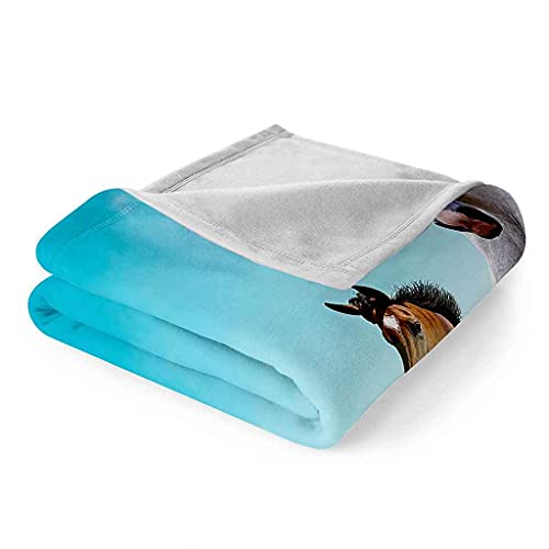 Couverture sofa 3D imprimé animal cheval pour lit et déplacements