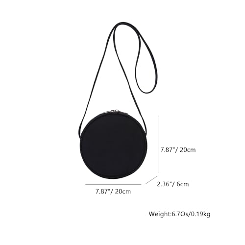 Image of Circle Crossbody Bag for Women NYLON Circle Purse with Zipper Adjustable Knot Shoulder Straps