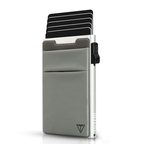 TOYFID Minimalistische Brieftasche-RFID-Schutz-Kartenhalter-Pop up Geldbörse-Schlankes Kreditkartenetui mit Münzfach（1pcs