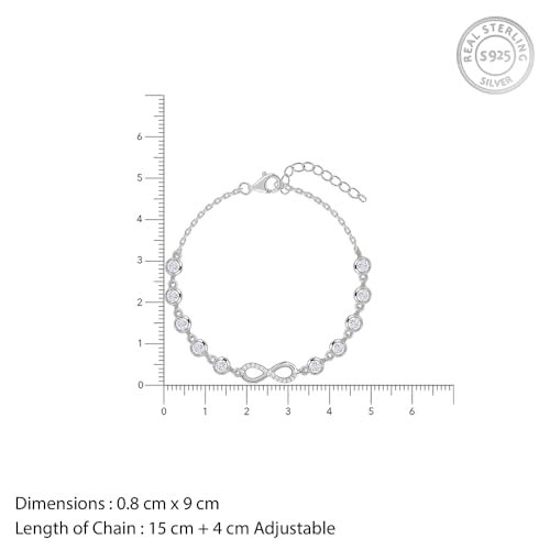 Image of GIVA 925 Silver Infinity Linked Bracelet, Adjustable | Gifts for Women and Girls | With Certificate of Authenticity and 925 Stamp | 6 Months Warranty