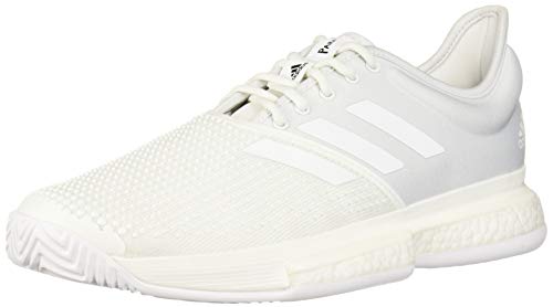 adidas Men's SoleCourt Boost X Parley Tennis Shoe, White/White/Black, 10 M US