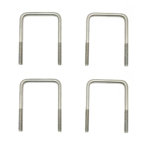 Image of Mighty Fasteners Heavy-Duty 90 U-Bolt | 304 Stainless Steel | 3 /8 inch-16 X 1-9 /16 inch X 2-5 /8 inch Threaded 1-3 /4 inch | Marine Trailer Mounting | Includes Flat Washers, Nylon Lock Nut & Split Washers| 4 Pack