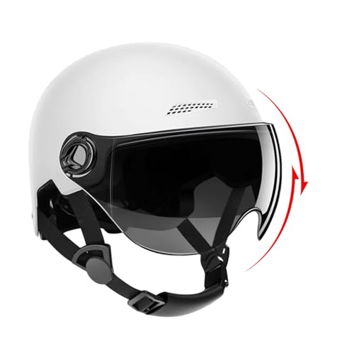Casco Jets con Visera Solar, Casco Moto Medio Huevo Abierto Retro Mujer Hombre, Cascos De Motocicleta Scooter, Cascos De Ciclomotor, Colisiones Transpirables Y Protección De Seguridad 54-62cm