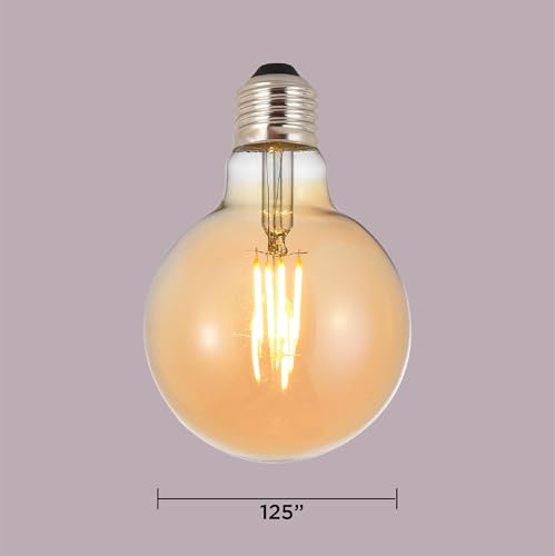 Image of LEDOLUX E26 E27 Base LED filament Bulb | G125 Led Bulb | Antique Filament Bulb | Glass Bulb | Warm White, 6W | Home, Kitchen, Cafe Decorations Light (8)