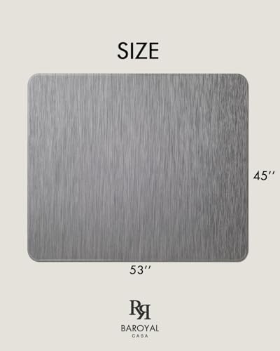 Image of Baroyal Office Chair Mat for Hardwood Floor Under Desk Computer Rolling Chair Mat for Wood /Tile Floor Non-Slip Heavy Duty Desk Rug PVC Plastic Hard Floor Protector 45 inchx 53 inch (Gray)