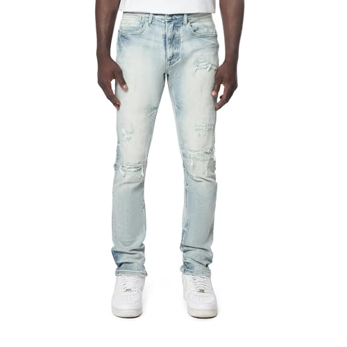 Smoke Rise Men Wave Effect Jeans S24 Slim (Pier Blue)