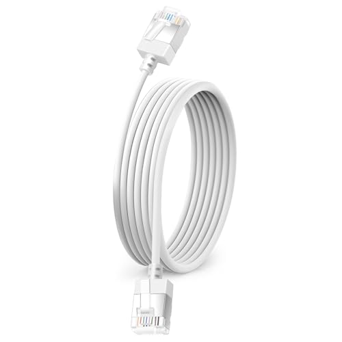 Dutevolns Ultra Slim Cat 6 Ethernet Cable 15 Feet, Flexible Rj45 Cat 6a LAN Cord, 10Gbps 550MHz Cat6 Network Cable for Pc, Router, Windows (White) by Dutevolns - Used condition - US$11.00