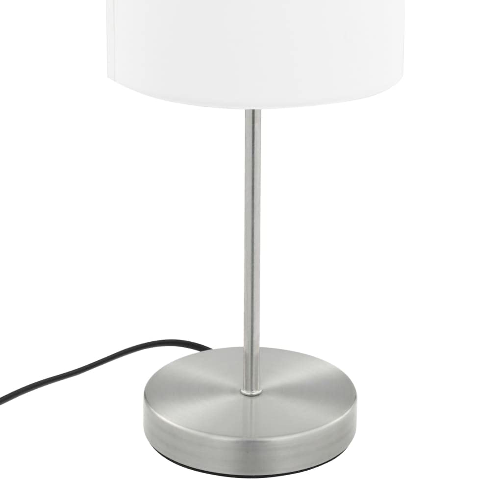 vidaXL 2X Lámparas de Mesa de Encendido Táctil Luz Encima de Mesita Mueble Escritorio Blanco y Plateado
