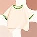 Teen Girls Shirts,Girls Boys Cotton Short Sleeve Tshirts Kids Fashion Color Block Crewneck Blouse Tops Summer Casual Tunic Shirt 3-14Y