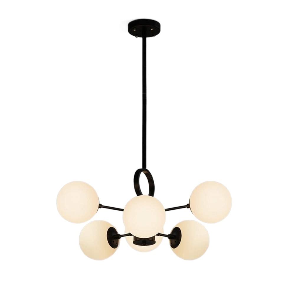 Abinlina E27 Chandelier 6/8/12-Lights Glass Ball Pendant Light for Living Room, Bedroom, Restaurant - Stylish Home Villa Decoration(6 Lights)