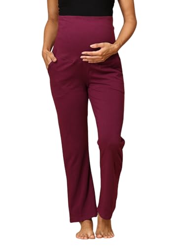 Image of The Mom Store Maternity Track Pants | for Pregnant Women with Ultimate Comfort | Prenatal Yoga Pants | Pre and Post Pregnancy