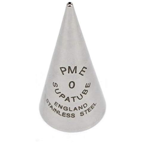 PME Seamless Stainless Steel Supatube Decorating Tip, Writer #0, Standard, Silver Cover