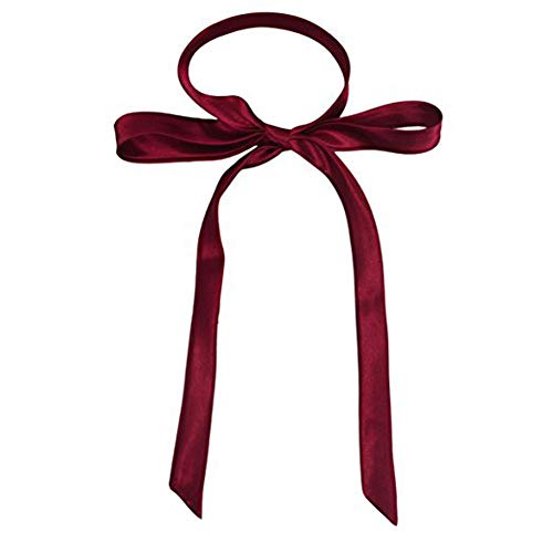 SYAYA Damen-Fliege, zum Selbstbinden, lange Fliege – Band Choker für Damen-Uniform oder Cosplay, T-Shirt zum Schulabschluss, W-B-T1, tiefes rot, Einheitsgröße