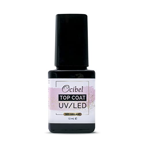 Ocibel France - Top Coat Finition UV/LED Très Brillant - 15 ml - pour Manucure, Faux Ongles et Nail Art