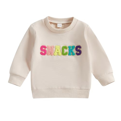 Baby Boy Girl Outfit Colorful Letter Embroidery Sweatshirt Long Sleeve Crewneck Sweater Toddler Fall Clothes