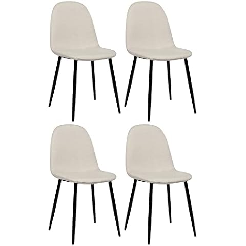 CLP 4er Set Esszimmerstühle Napier I Stoff I Kunstleder I Samt I Metallgestell Cover