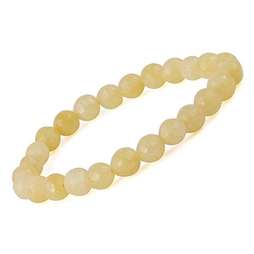 Image of Reiki Crystal Products Natural Crystal Stone 8 mm Faceted Diamond Cut Beads Bracelet for Men & Women | Reiki Charged Gemstone Bracelet | Multiple Stone Variants Available