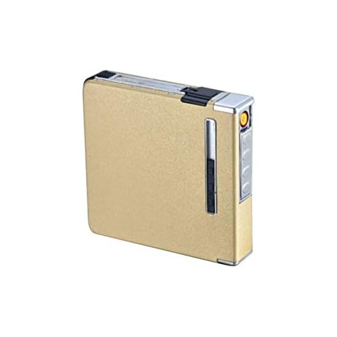 QoFina Cigarette case with lighter, cigarette case multifunction cigarette box with USB rechargeable windproof lighters can hold 20 cigarettes Cover