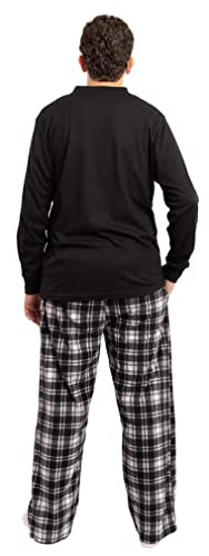 #followme Pajama Set for Men with Thermal Henley Top and Polar Fleece Pants3