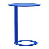 Mesa auxiliar de sofá en forma de C, moderna mesa auxiliar redonda para sala de estar y dormitorio, cómoda mesa de sofá con fácil montaje, muebles elegantes para espacios pequeños