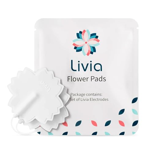 Livia Flower Pads | Electrodes Menstrual Pain Relief Device | Compact Lightweight Discreet | Skin-Friendly & Easy to Apply | 1 Set of Electrodes