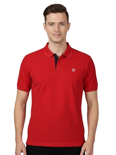 Image of Lux Cozi Men's Cotton Solid Polo Tshirt | Collar Tshirts | Half Sleeves | Stylish & Premium All Day Wear | Pack of 1