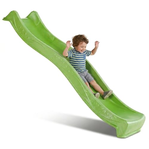 DEMMELHUBER - Rutsche WATERSLIDE 2,30 mit Wasseranschluss, Wellenrutsche, Gartenrutsche, Kinderrutsche, Wasserrutsche (Grün)