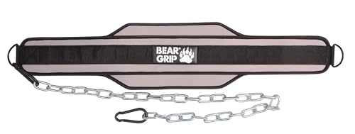 Bear Grip -Weighted Dip & Pull up Belt for Strength Training, Bodybuildng (Grey) - Image 3