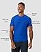 INTO THE AM Athletic Workout Shirts for Men Fitted Gym Sports Running Fitness Dry Fit Logo Tees (Blue, Large)