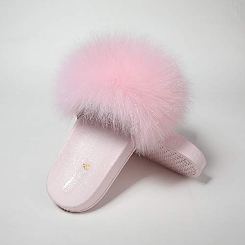 furry slide sandals