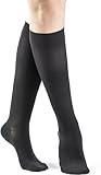 SIGVARIS Women’s Essential Opaque 860 Closed Toe Calf-High Socks 20-30mmHg - Medium Short - Black