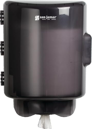 San Jamar Centerpull - Dispensador de Toallas de Papel con Embudo Ajustable para baño, cocinas y restaurantes, plástico, 13.25 x 10.75 x 10.25 Pulgadas, Negro