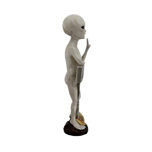 Estatua Alien de Resina con Letrero Bienvenida miniatura 7