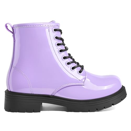 K KomForme Boys Girls Ankle Boots Lace Up Side Zipper Waterproof Combat Shoes Toddler/Little Kid/Big Kid4