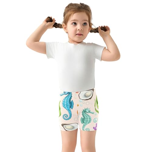 Joisal Under Shorts for Dresses Cotton Girls Biker Shorts Toddlers 4t Summer Kids Seahorses3