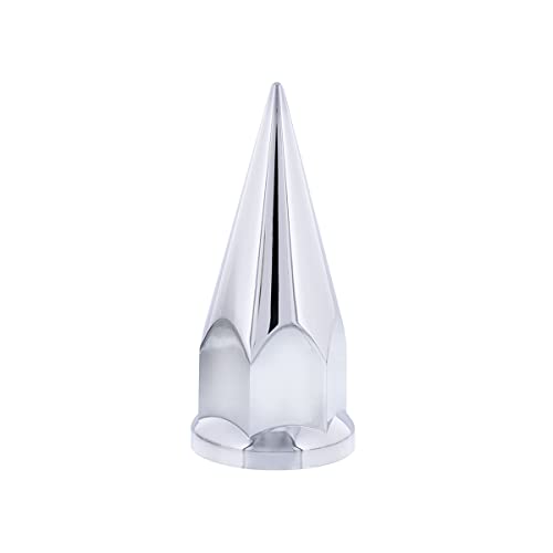 Image of United Pacific 10570 33mm x 4 7 /8 inch Chrome Plastic Super Spike Push-On Nut Covers, 33mm Push-on Lug Nut Fitting, Truck Accessories - Pack of 10