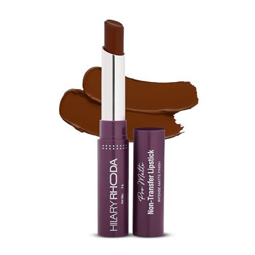 Image of Hilary Rhoda Pro Matte Non-Transfer Lipstick | Waterproof & Smudge-Proof | 12-Hour Long Stay | 24 Shades Available | Highly Pigmented Matte Finish Lipstick | 2g - (Natural Coco | Shade 11)
