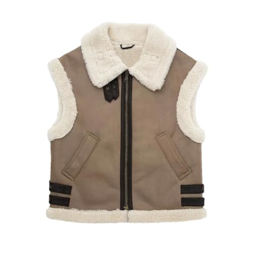 Chaleco vintage de mujer holgado ideal para paseos urbanos y tardes de invierno