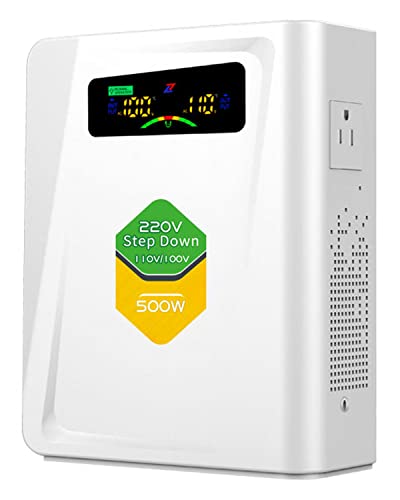 Voltage Converter 220 to 110 Step Down Transformer 500W Adapter , No Noise , Ten Protection Functions , CE & CQC Certified